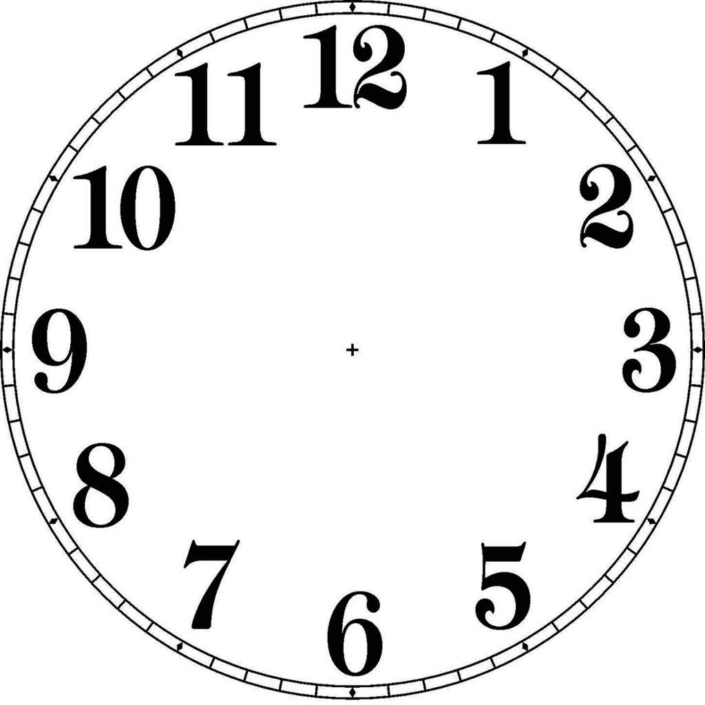 Drawn Clock Clock Face - Clock Face Pdf (1024x1024)