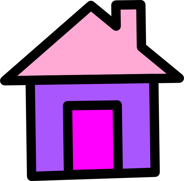 Purple House Clipart - Clipart Maison Noir Et Blanc (600x589)