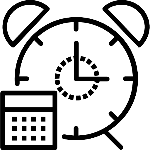 Alarm Clock Free Icon - Alarm Clock Lineart Png (512x512)