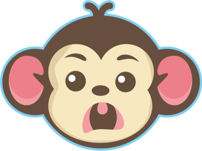 Cute Little Monkey Face - Cartoon (400x300)