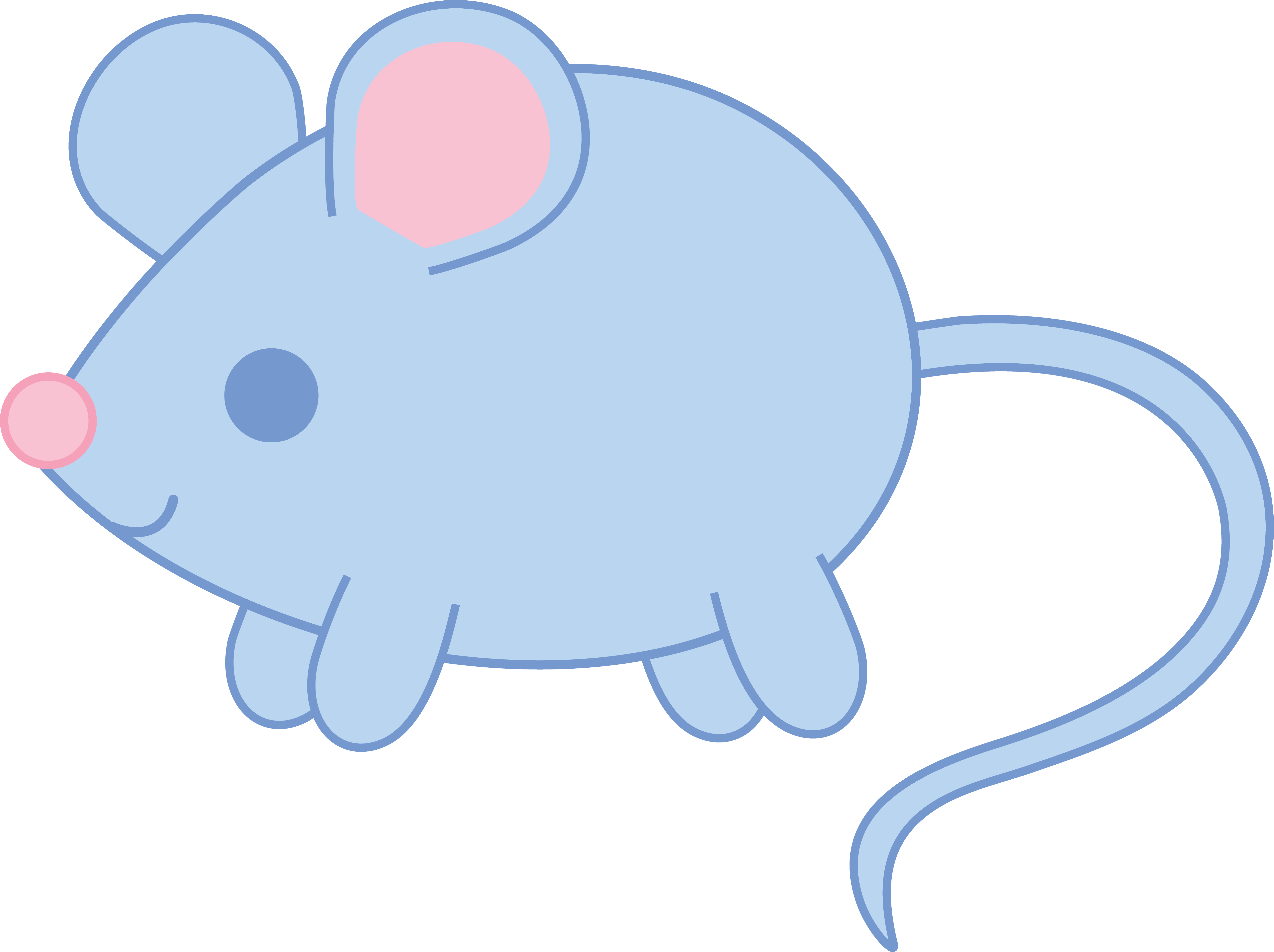Baby Blue Mouse - Drawing (6384x4771)