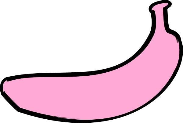 Pink Banana Clip Art At Clker Com Vector Clip Art Online - Pink Banana Clipart (600x403)