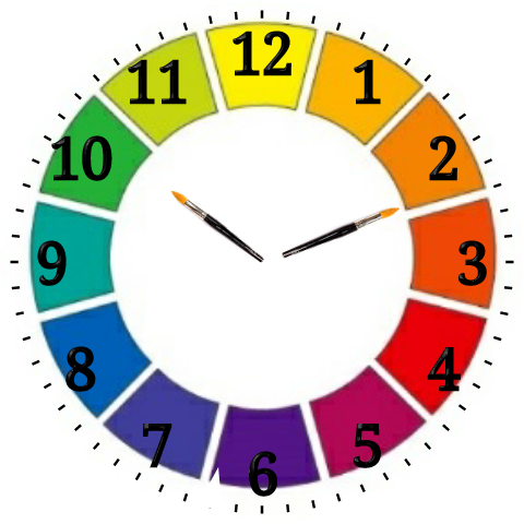 Color Wheel Clock - Color Between Red And Orange (480x480)