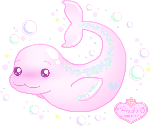 Baby Beluga Whale By Princess - Cute Beluga Whale Drawing (529x443)