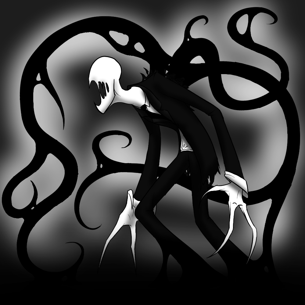 Free Creepy Slender Man Drawings - Imagenes De Eslenderman Animado (1000x1000)