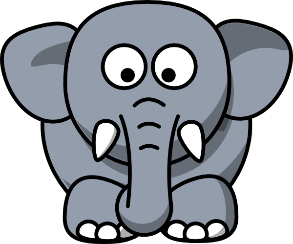 Elephant Face Clipart - Elephant Drawing Cartoon (600x499)