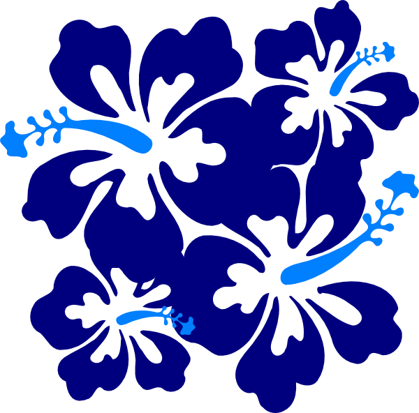 Hibiscus Blue Clip Art At Clker - Hibiscus Clipart (600x592)