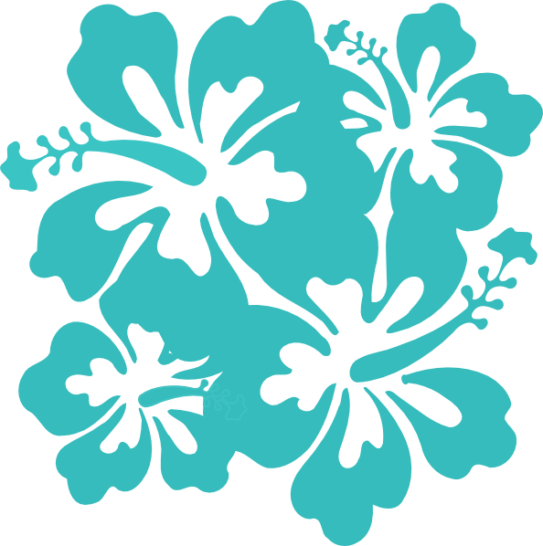 Hibiscus Clipart Teal - Hibiscus Clip Art (594x598)