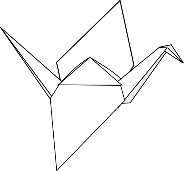 Origami Clipart Drawing - Paper Crane No Background (600x559)