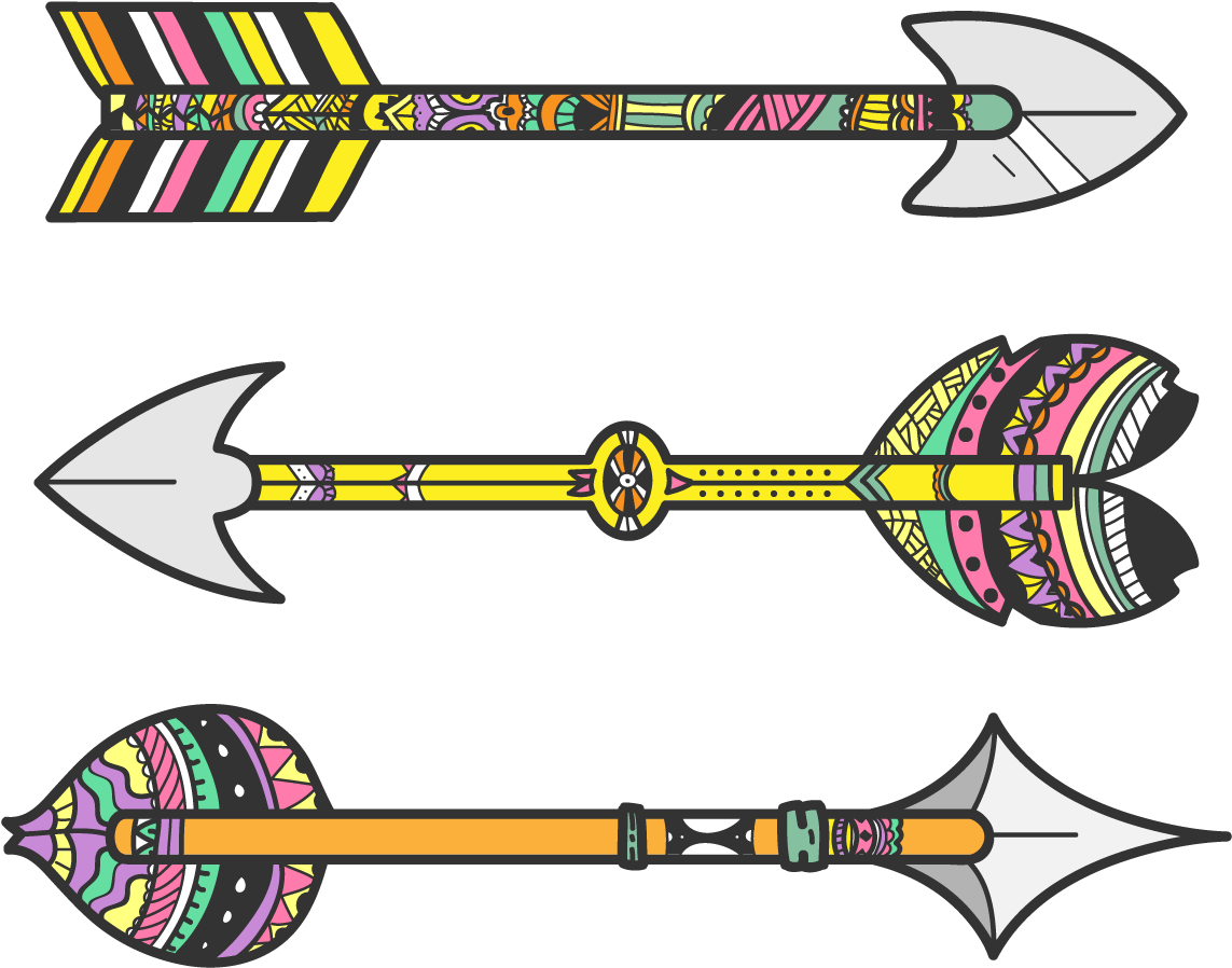 Bow And Arrow Tribe Clip Art - Arrow (1200x1200)