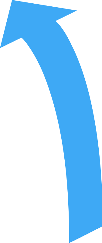 Curved Directional Arrow Pointing Up - Blue Arrow Going Up (336x800)