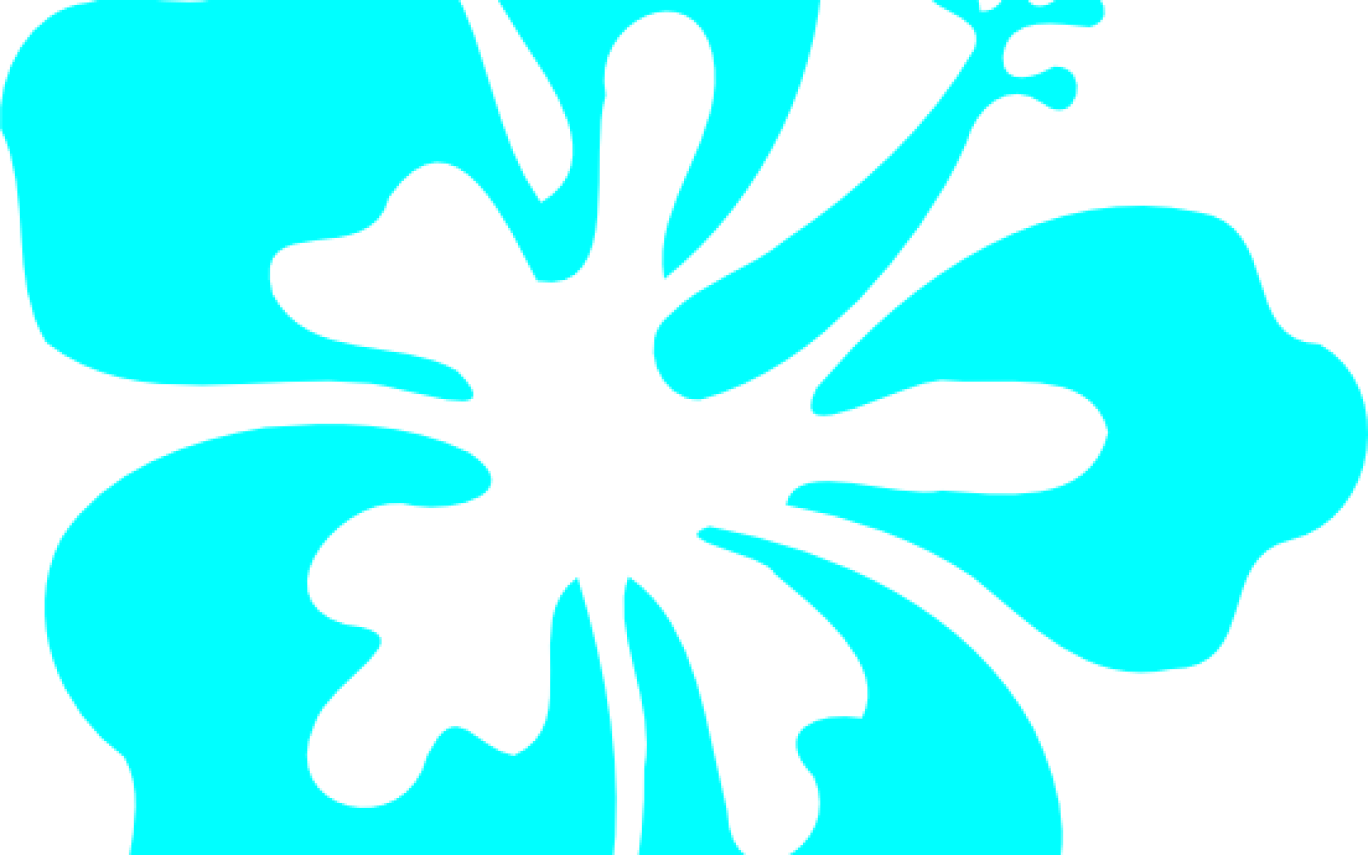 Turquoise Hawaiian Hibiscus Clipart - Hibiscus Clip Art (1368x855)