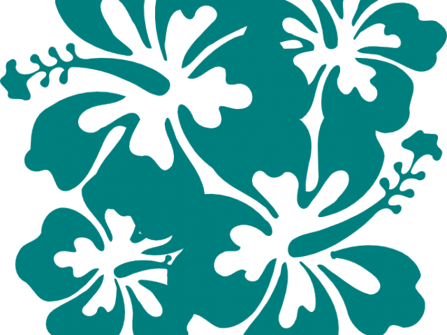 Hibiscus Clipart Teal - Clip Art Hawaiian Flowers (640x480)