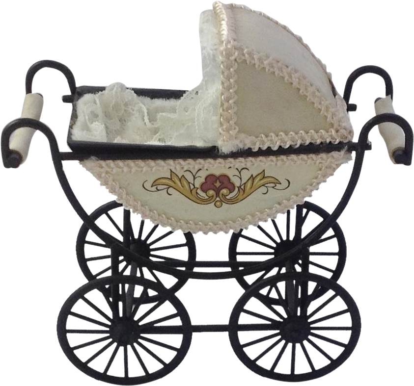 Vintage Baby Stroller Clip Art For Kids - Vintage Baby Carriage (842x842)