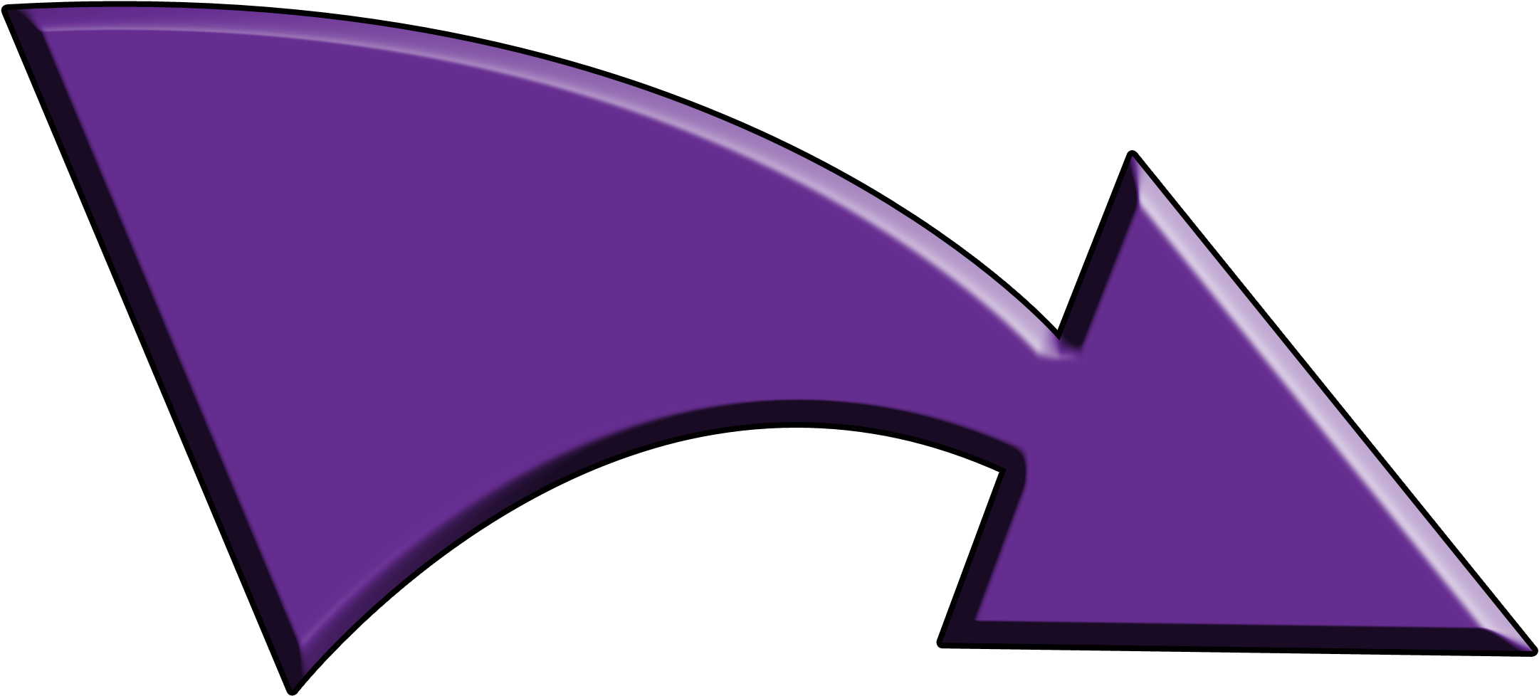 Curved Arrow To The Right Clip Art Download - Curved Purple Arrow Png (2304x1296)