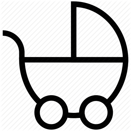 Baby Buggy, Baby Carriage, Baby Cart, Baby Transport, - Baby Carriage Outline (512x512)