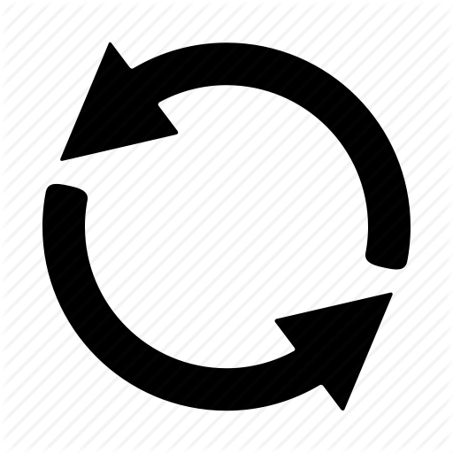 Round Arrow Clipart Black And White - Reverse Icon (512x512)