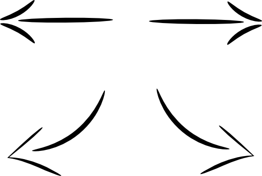 Split Arrow Clip Art - Hand Drawn Arrow Png (534x360)