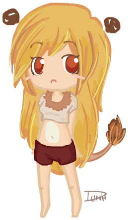 Chibi Lion By Linhaye - Chibi Lion Girl (432x504)