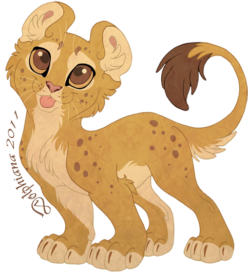Chibi Lion By Dolphydolphiana - Anime Mountain Lion Chibi (550x582)