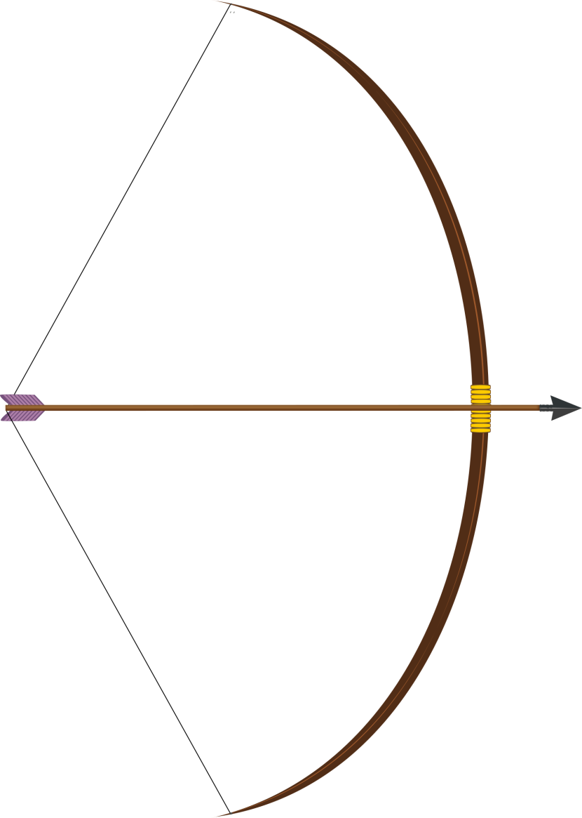 Clipart Bow With Arrow - Simple Bow And Arrow (830x1165)