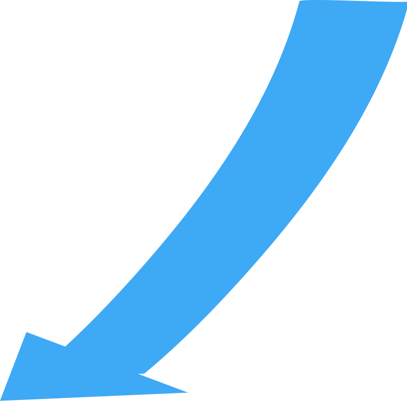 Curved, Narrow Directional Arrow Pointing To The Lower - Arrow Wide To Narrow (800x791)