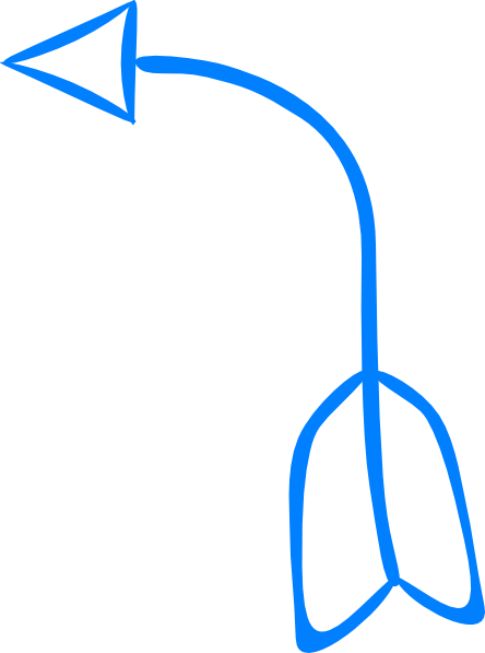 Curved Blue Left Arrow Clip Art - Curved Arrow Cute (480x646)