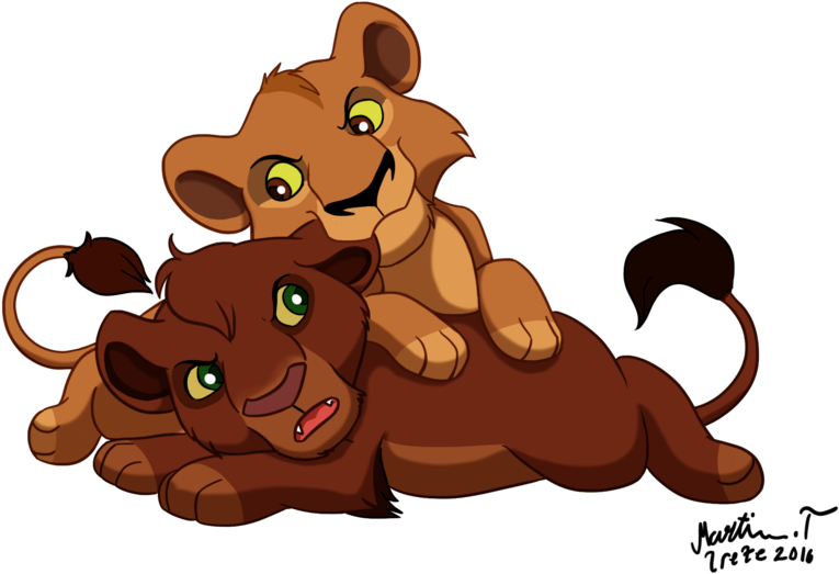 Chibi Vizuri And Amani By Irete - The Lion King (800x567)