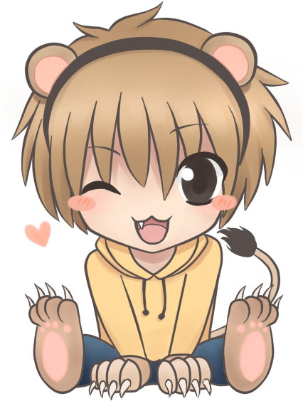 Chibi Lion Boy By Tiramiizu - Chibi Wolf Boy Mouth (425x576)