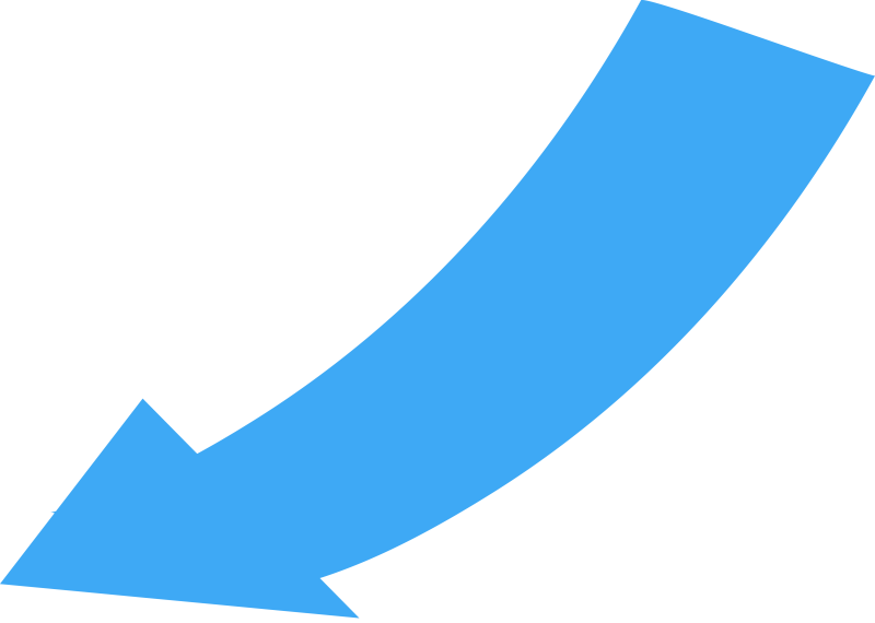 Curved, Wide Directional Arrow Pointing To The Lower - Transparent Background Curved Arrow (800x570)