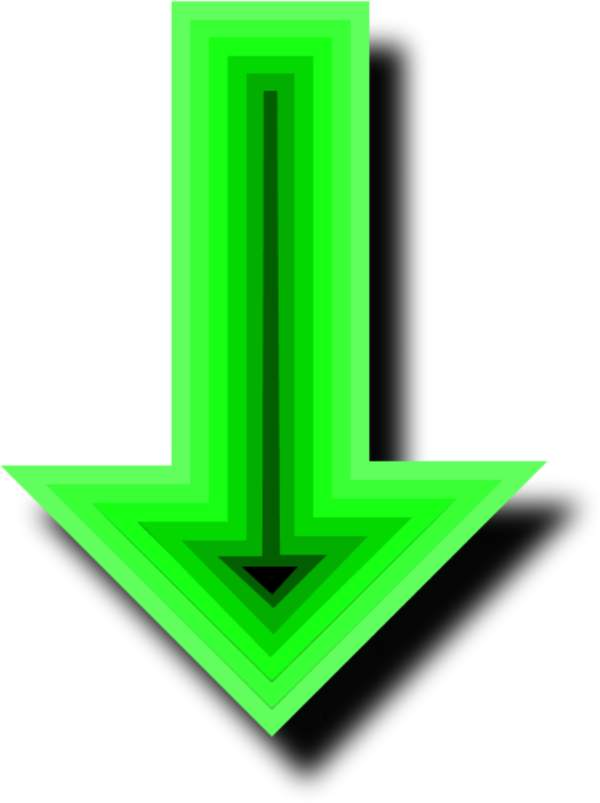 Arrow Pointing Down - Green Arrow Pointing Down (600x803)