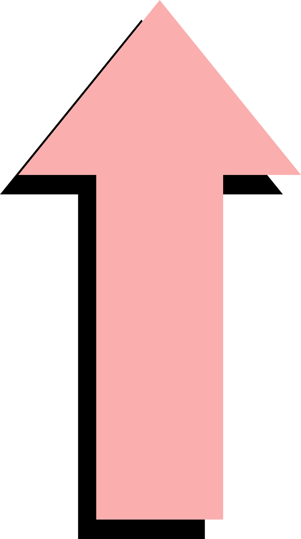 Pink Up Arrow Clipart - Pink Arrow No Background (958x1712)