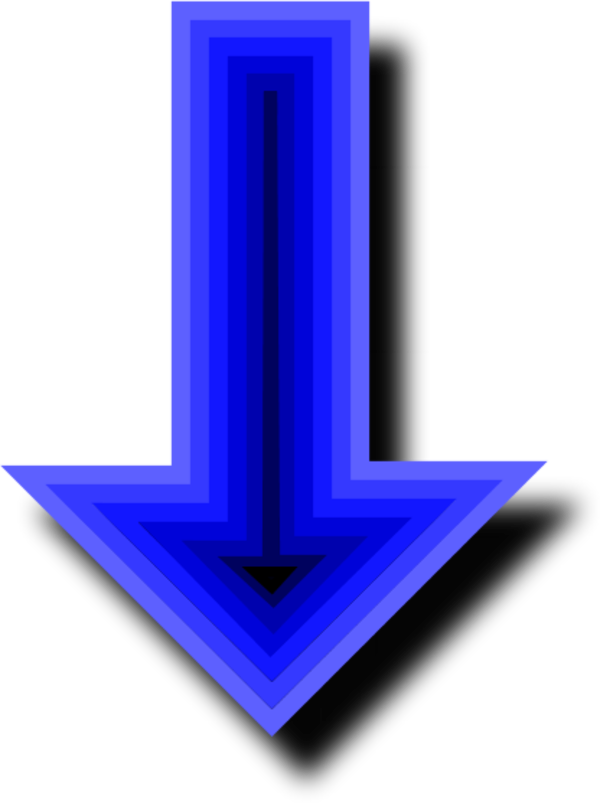 Arrow Pointing Down - Blue Arrow Pointing Down (750x750)