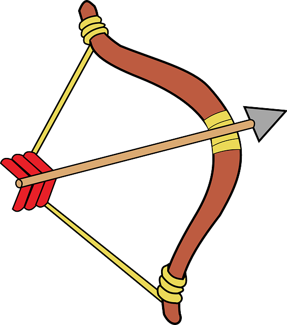 1f3f9, Bow And Arrow = Sagittarius - Bow And Arrow Clipart (636x720)