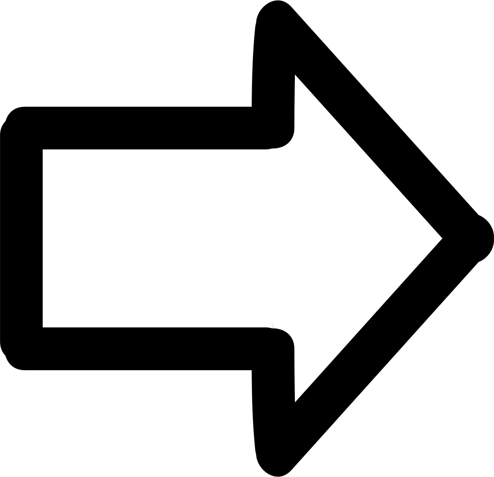 Arrow Pointing To Right Hand Drawn Symbol Comments - Arrow Pointing Right Png (980x946)