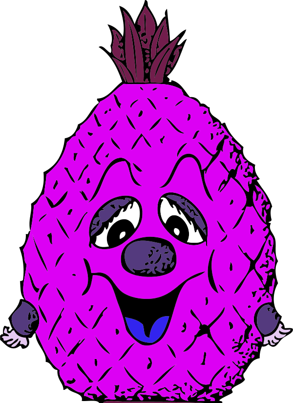 Vector Clip Art - Cartoon Pineapple Shower Curtain (600x825)