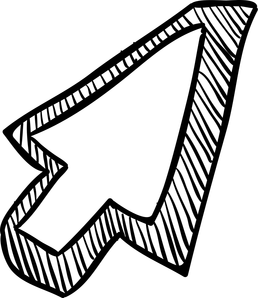 Pointer Arrow Sketch Comments - Cursor Sketch Png (850x980)