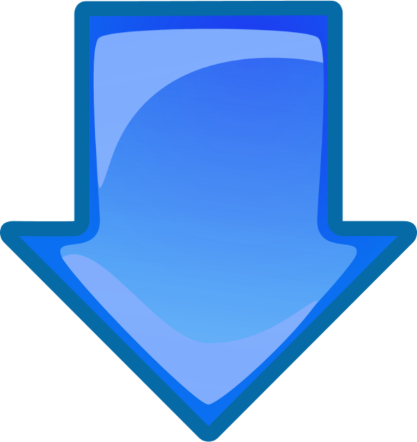 Free Down Arrow Clipart Image - Blue Arrow Pointing Down (600x635)