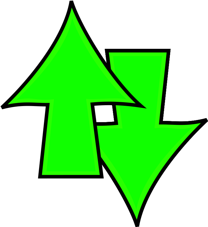Arrow Clipart Up And Down - Green Arrow Up And Down (719x800)