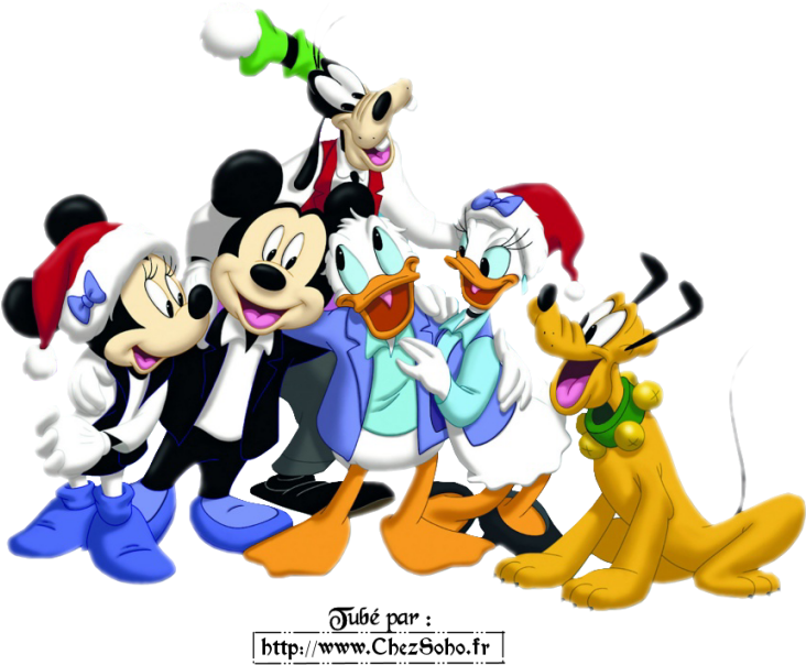 Christmas Mickey Mouse And Minnie Mouse With The Disney - Christmas (868x659)