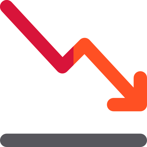 Graph Clipart Arrow Png - Loss Icon (512x512)