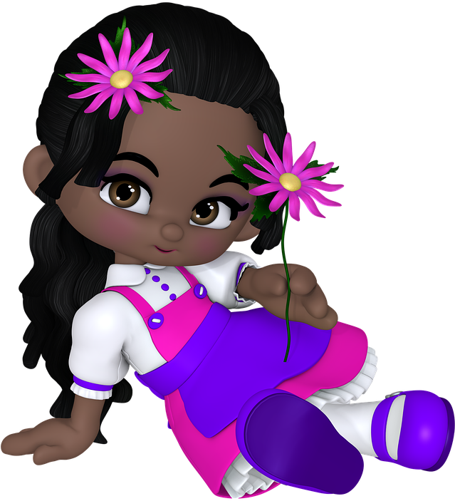 Cartoon Prom Pictures - Artrena Decorative Fabric Shower Curtain, Black Girl (638x720)