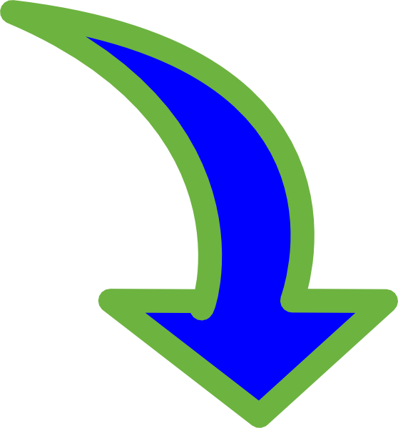 Curved Arrow Bright Blue Small 3 Clip Art At Clker - Curved Arrow Pointing Down (558x599)