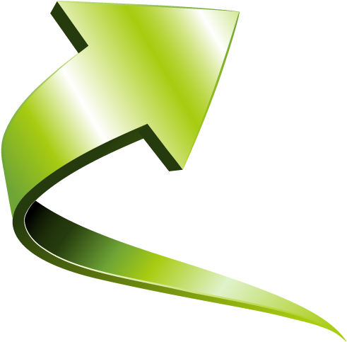 Transparent Curved Arrow Clipart - 3d Arrow Vector Png (850x837)