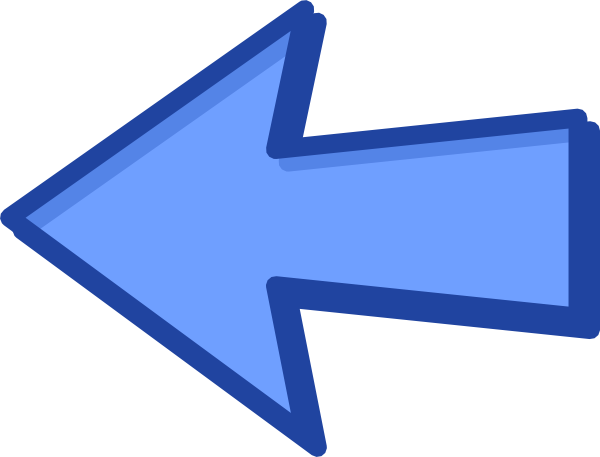 Left Arrow Clip Art - Blue Arrow To The Left (600x457)