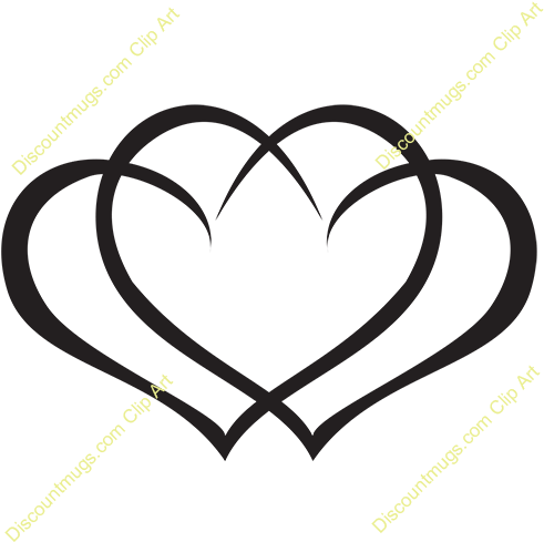 Clipart 12059 Interlocking Hearts - 3 Interlocking Hearts Tattoos (500x500)