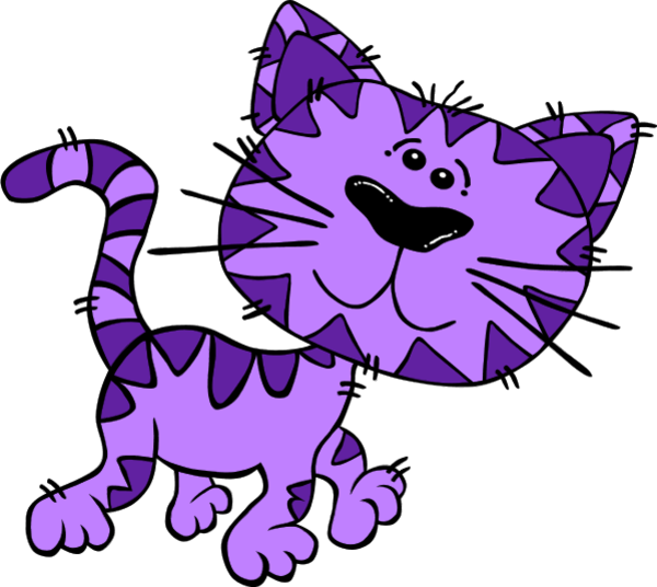 Cat Walking Cartoon - Walking Cat Shower Curtain (600x536)