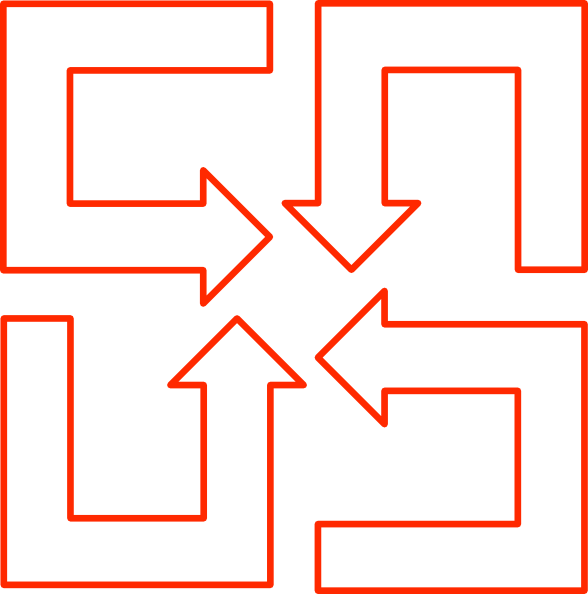 Free Vector U Shaped Arrow Set Clip Art - Rotation Of A Shape (588x594)