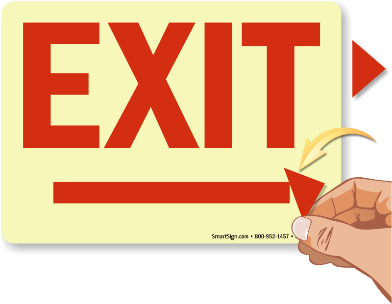 Directional Exit Signs With Arrows - Fire Exit (800x799)