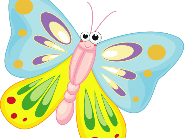 Butterfly Flowers And Butterflies Clipart Image - Sketch Of Colourful Butterfly (640x480)